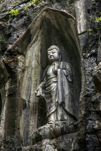 Hangzhou Lingyin Tapınağı Kilai Cliff heykeli — Stok fotoğraf