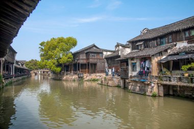 Jiaxing Wuzhen Doğu kapısı Jiangnan su Köyü