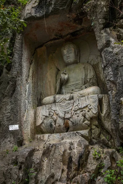 Patung Karang Kilai Kuil Hangzhou Lingyin — Stok Foto