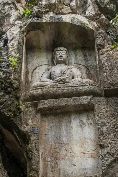 Hangzhou Lingyin Templo Kilai Acantilado estatua — Foto de Stock