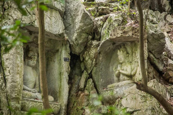 Hangzhou Lingyin Templo Kilai Acantilado estatua — Foto de Stock