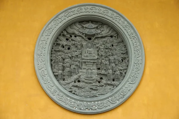 Kamenná zeď Hangzhou Lingyin Temple — Stock fotografie