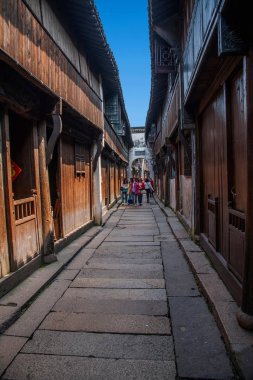 Zhejiang Jiaxing Wuzhen Doğu kapısı Lane