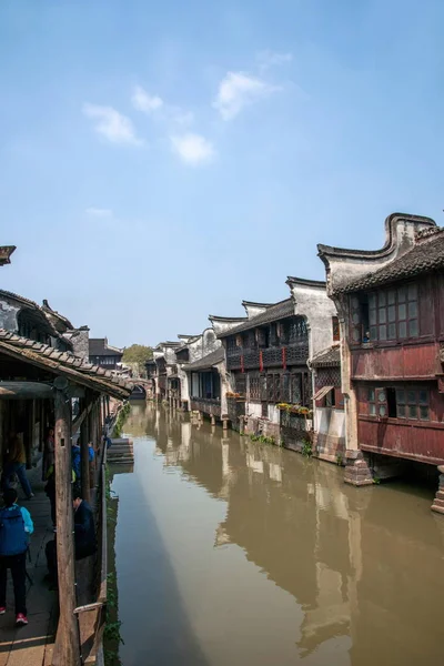 Jiaxing Wuzhen East Gate Jiangnan agua Village — Foto de Stock
