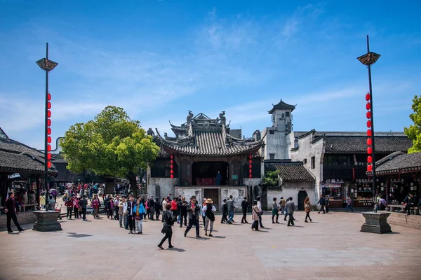 Zhejiang Jiaxing Wuzhen East Gate Xiuzhen Ansicht Square — Stockfoto