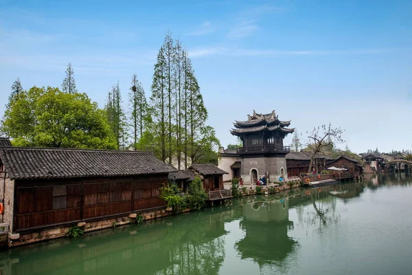 Zhejiang Jiaxing Wuzhen Xichang Wenchang Pavilhão — Fotografia de Stock