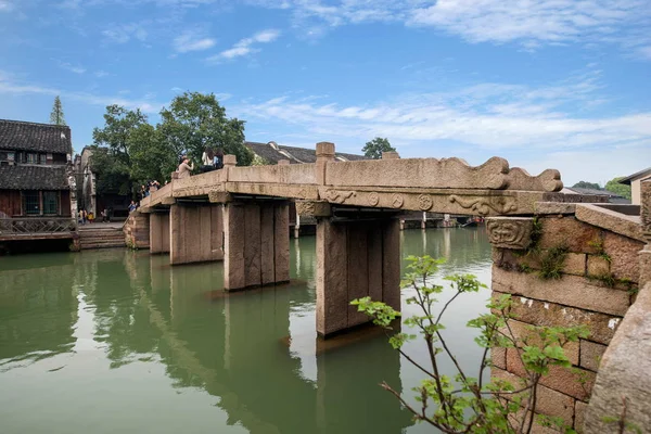 Zhejiang jiaxing wuzhen xigu Wasser — Stockfoto