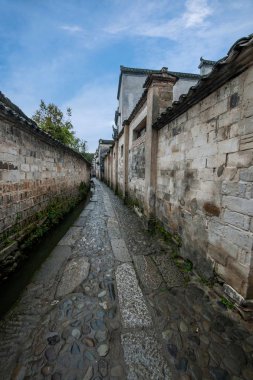 Anhui Yi Xian Hongcun köy sokak