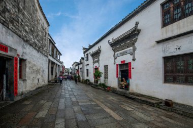 Anhui Yi Xian Hongcun köy sokak