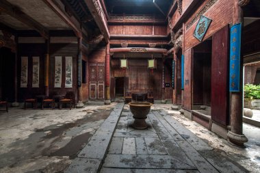 Chengchen kilisede Hongcun County, Yixian County, Anhui eyaleti sanat oyma ahşap