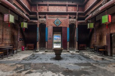 Chengchen kilisede Hongcun County, Yixian County, Anhui eyaleti sanat oyma ahşap
