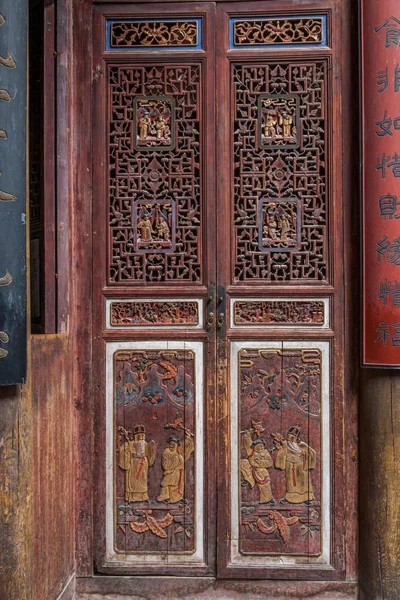 A arte de escultura em madeira da Igreja de Chengchen no Condado de Hongcun, Condado de Yixian, Província de Anhui — Fotografia de Stock