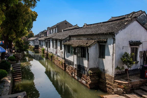 Suzhou City, de oude stad van Lu overbrugt mensen — Stockfoto