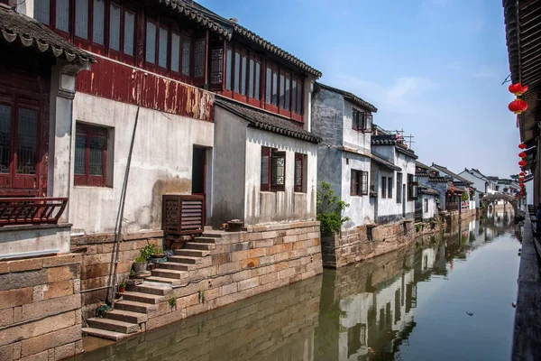 Suzhou City, the ancient town of Lu bridges people — Stock Photo, Image