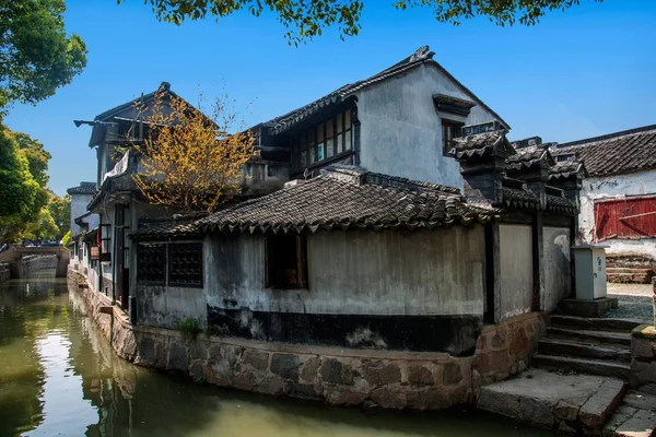 Ciudad de Suzhou, la antigua ciudad de Lu puentes personas — Foto de Stock