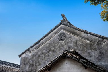 Suzhou şehir Luzhi kasaba evleri