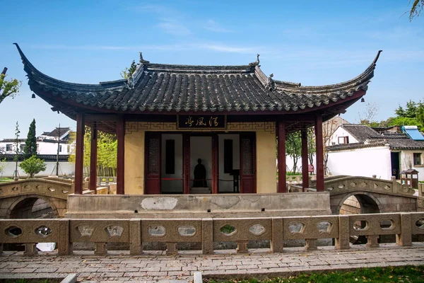 Suzhou Luzhi antiga cidade de Paul Temple na terra do Sr. Lu Guimeng Qingfeng Pavilhão — Fotografia de Stock