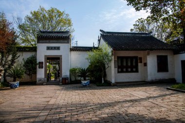 Wujiang şehir Tongli kasaba Pearl Tower Bahçe Park Gate