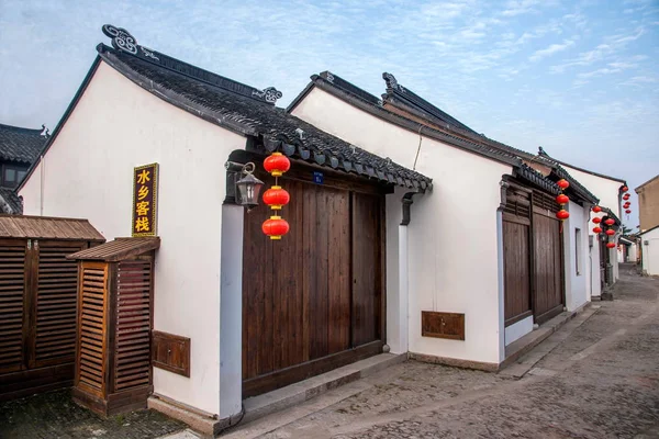 Suzhou City Luzhi stad bruggen mensen — Stockfoto