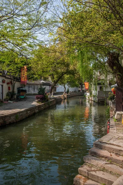 Wujiang City with the ancient town of small bridges people — Stock Photo, Image