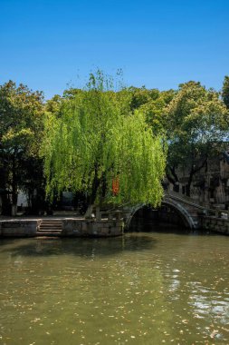 Wujiang şehir küçük köprüler insan antik kenti ile