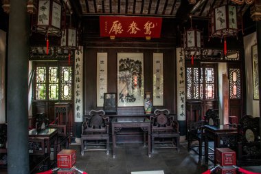 Tongli antik kenti Wujiang City bahçede Genglutang inşaatı