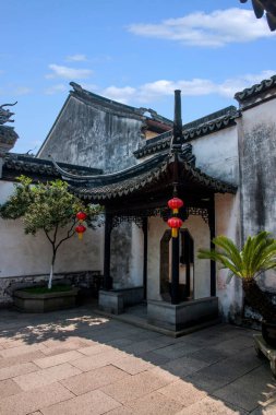 Tongli antik kenti Wujiang City bahçede Genglutang inşaatı