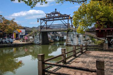 Wujiang şehir küçük köprüler insan antik kenti ile