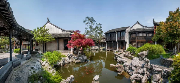 Cidade de Wujiang, com a antiga cidade de Qiao Le Tang jardim pavilhão de fogueiras — Fotografia de Stock