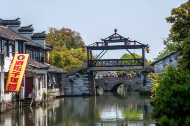 Wujiang şehir küçük köprüler insan antik kenti ile