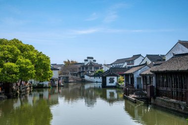 Wujiang şehir küçük köprüler insan antik kenti ile