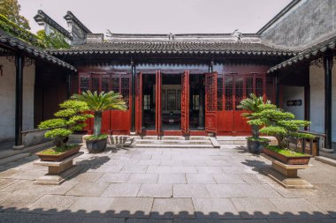 Wujiang şehir Tongli Antik şehri geri çekilme Bahçe mimarisi
