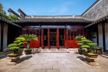 Wujiang şehir Tongli Antik şehri geri çekilme Bahçe mimarisi