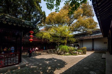 Wujiang şehir Tongli Antik şehri geri çekilme Bahçe mimarisi