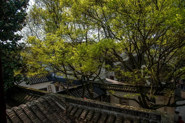 吴江市与嘉荫教堂的古老的小镇 — 图库照片
