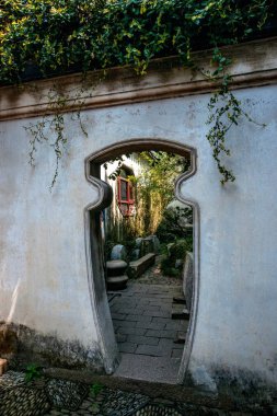 Wujiang şehir Tongli Antik şehri geri çekilme Bahçe mimarisi