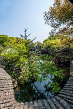 Wujiang City with the ancient town of retreat garden garden waterside clipart