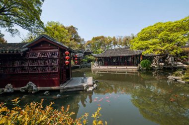 Wujiang şehir ile geri çekilme Bahçe Bahçe waterside antik kenti