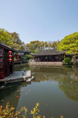 Wujiang şehir ile geri çekilme Bahçe Bahçe waterside antik kenti