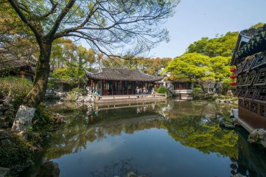 Wujiang şehir ile geri çekilme Bahçe Bahçe waterside antik kenti