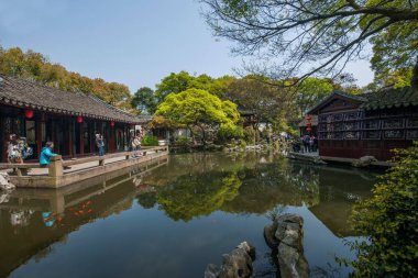 Wujiang şehir ile geri çekilme Bahçe Bahçe waterside antik kenti