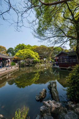 Wujiang şehir ile geri çekilme Bahçe Bahçe waterside antik kenti