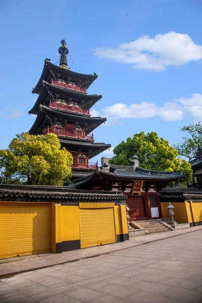 Torre de bombeo del templo de Suzhou Hanshan —  Fotos de Stock