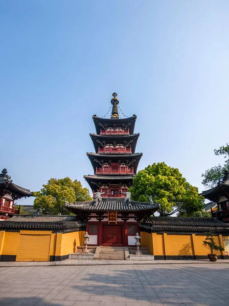 Templo de Suzhou Hanshan torre de bombeamento — Fotografia de Stock