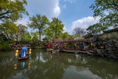 Suzhou klasik Bahçe Bahçe Bahçe waterside Piper kalmak