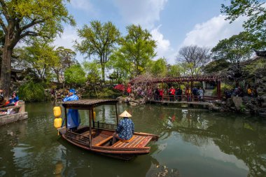 Suzhou klasik Bahçe Bahçe Bahçe waterside Piper kalmak