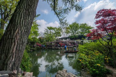 Suzhou klasik Bahçe Bahçe Bahçe waterside Piper kalmak