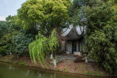 Suzhou Dingyuan bahçe su pavilion
