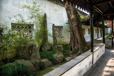 Suzhou Dugang Bahçe köşesinde sanatı