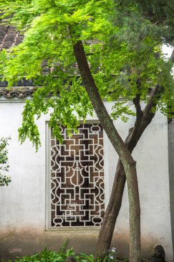 Suzhou Dugang Bahçe köşesinde sanatı